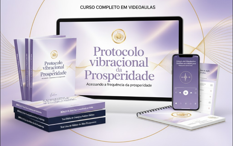 Mockup do curso Protocolo Vibracional da Prosperidade
